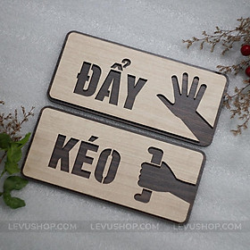 Mua Bộ 2 bảng gỗ Kéo Đẩy trang trí dán cửa ra vào LEVU-TP06