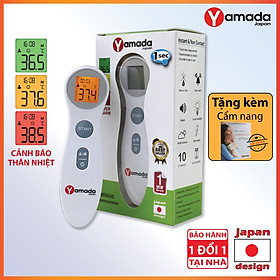 Nhiệt kế điện tử hồng ngoại đo trán không chạm Yamada - đo nhanh 1 giây, cảnh báo sốt, màn hình 3 màu đèn, đo sữa, nước tắm, nhiệt độ phòng