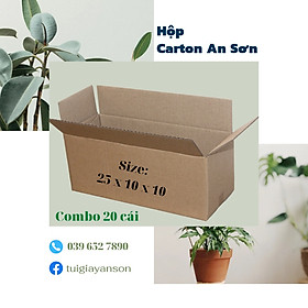 Combo 100 Hộp Bìa Carton Hộp Bìa Gói Hàng Ship Cod Dày Dặn KT 25x10x10cm