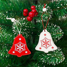 12pcs Wooden Christmas Bell Crafts with Box Xmas Tree Hanging Tags Ornaments