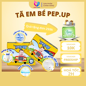 Tã/Bỉm Quần Em Bé Pep.up Extra Dry Gói Trung Siêu Mềm Mại, Siêu Khô Thoáng, Kháng Khuẩn Size M22, L20, XL18