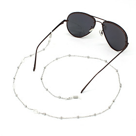 Dây đeo kính hợp kim không gỉ mix hạt cườm trong suốt lấp lánh dây đeo khẩu trang chống thất lạc chống rơi rớt