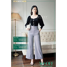 Áo Nhung Nữ MY WAY Cổ Vuông Tay Bồng Sang Trọng 1MA344
