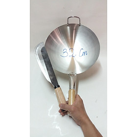 Mua CHẢO (QUÁNH)  INOX CÁN GỖ TẶNG KÈM 1 DAO PHAY