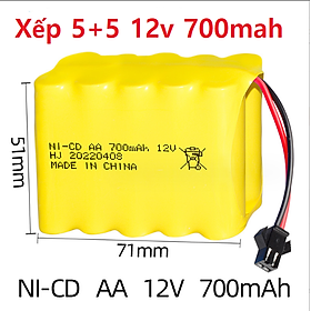 Pin Ni-Cd 9.6v 700mah Xếp Chồng 5+5 SM Thiết Bị Điện Xe Điều Khiển Hàng Mới 100%