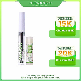 Combo Son Dưỡng Môi Dừa Milaganics (4.5g) + Mascara Dầu Dừa Dưỡng Mi Milaganics