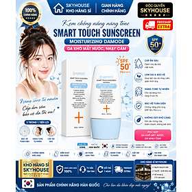 Kem chống nắng nâng tone SMART TOUCH SUNCREEN MOISTURIZING DAMODE chai 50ml da khô mất nước nhạy cảm chính hãng Hàn Quốc