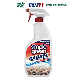 Nước tẩy rửa thảm lót sàn Simple Green Carpet Cleaner, lau sạch bụi bẩn, vết ố, các vết bẩn, dầu mỡ, cà phê, trà, rượu…trên thảm lót sàn hoặc vải nỉ, chai 946ml