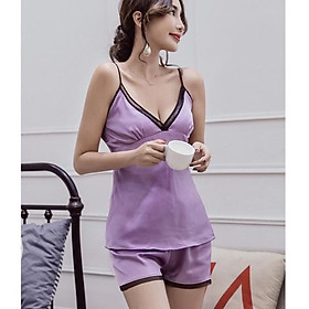 - Sx532 bộ ngủ 2 dây lụa satin - đồ ngủ quyến rũ - CAMLUU99
