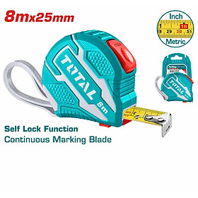 THƯỚC KÉO THÉP NỀN VÀNG 8MX25MM TMT126281 TOTAL -HÀNG CHÍNH HÃNG