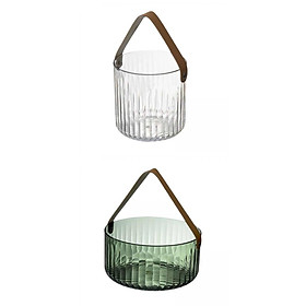 2 Pieces Multipurpose Ice Bucket PU Leather Handle for Picnic Camping