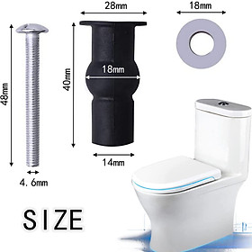Gói 2 vít bệt ngồi vệ sinh cố định đai ốc trên cùng bằng cao su - vít bệt ngồi vệ sinh