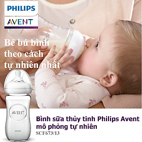 Bình sữa thủy tinh  mô phỏng tự nhiên hiệu Philips Avent (240ml - đơn) cho trẻ từ 1 tháng tuổi 673.13