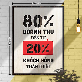 Tranh động lực TBIG114: 80% doanh thu đến từ 20% khách hàng thân thiết 20x27cm