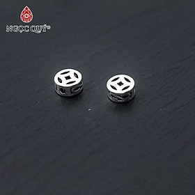 Combo charm bạc hình đồng tiền xỏ ngang - Ngọc Quý Gemstones