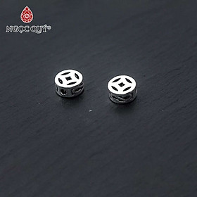 Combo charm bạc hình đồng tiền xỏ ngang  - Ngọc Quý Gemstones