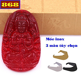 Mặt Phật hộ mệnh tuổi Tý - Mặt dây chuyền Phật Thiên thủ thiên nhãn Pha lê đỏ - Size phù hợp cho nam và nữ - Mặt Phật Bình an, Thịnh Vượng