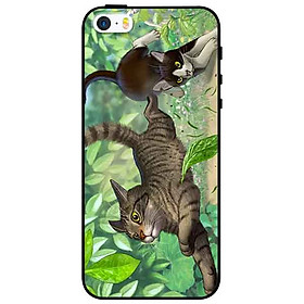 Ốp lưng in cho Iphone 5/5s/5se Mẫu Bắt Mèo