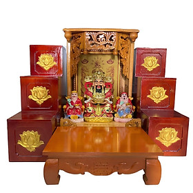 Mua Đế gỗ Tam Cấp Kệ Tam Cấp Nhị Cấp Gỗ Bàn Thờ Thần Tài Sen Dát Vàng 3 size(Dọc Hai Bên) HÀNG ĐẸP