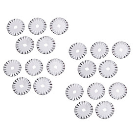 20 Pieces Decorative Rotary Replacement Pinking Blade 45 Wave Blades Refill Sewing Fabric Leather Photo Paper Roller Craft Steel Quilting Blades