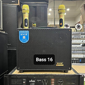 Mua Loa xách tay Karaoke Bluetooth BNIB B-6S: Bass 16  3 loa  Vỏ gỗ bọc da  Âm thanh chất lượng  Kèm 2 Micro vỏ kim loại