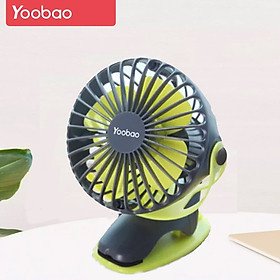 (Hàng chính hãng) Quạt mini kẹp Yoobao Y- F04 pin siêu bền dùng thoải mái 2 ngày liền với 4 Cấp, êm ái, an toàn, mang lại cảm giác mát mẻ ngay cả trong ngày hè nóng nực ( Pin siêu khủng 6400mAh cho thời gian dùng từ 15-32 giờ)