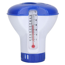 Pool Chemical Dispenser with Thermometer Floating Chlorine Tablets Dispenser Spa Chemical Dispenser for Outdoor Indoor