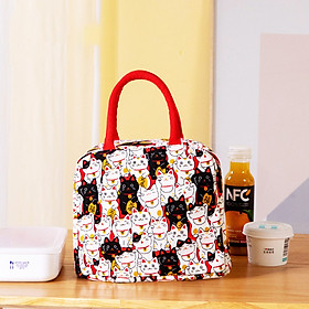 Mua Túi Đựng Hộp Cơm Vải Linen Túi Cách Nhiệt Nhiều Hoa Văn Mới