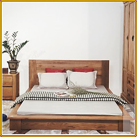Giường ngủ Nhật  kiểu thấp màu tự nhiên Tundo - 1m8