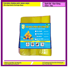 Set 1 Kí Bao Rác Tự Hủy Sinh Học - Phân Hủy Sinh Học - Dạng Cuộn - 3 Size - MÀU VÀNG- Kiều Gia / Set 1 Kilogram Of Bio-degradable Trash Bags - In Rolls - 3 Sizes - COLOR YELLOW