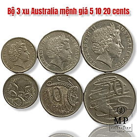 Mua Bộ 3 Đồng xu Úc Australia khác nhau mệnh giá 5 10 20 cents các năm