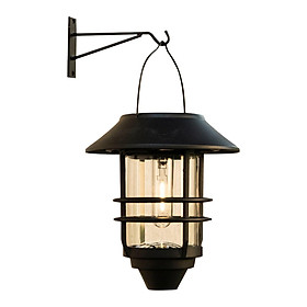 Solar Power Hanging Lantern Metal Warm White for Garden Yard Porch