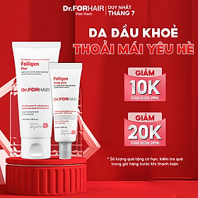 Bộ gội xả giảm rụng tóc chăm sóc tóc chắc khỏe Dr.FORHAIR Folligen Plus 500ml và Scalp Pack 250ml