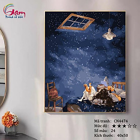 Tranh sơn dầu số hoá tự tô màu Gam CN4474 40x50cm căng sẵn khung