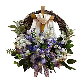 Garland Happy Easter Wreath for Front Door for Home Outdoor Decoration