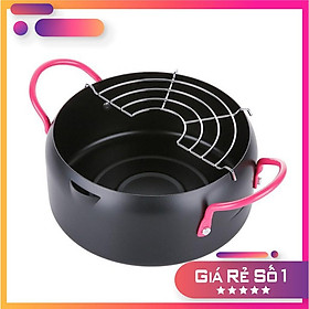 Mua FREE SHIPNồi Chiên Lọc Dầu Sâu Lòng Giảm Thấm Dầu Loại 18cm Tặng Kèm Vỉ Gác Chảo