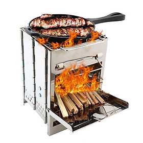 Lò Nướng Than Củi Không Gỉ Xếp Gọn Du Lịch Dã Ngoại BBQ Wild 