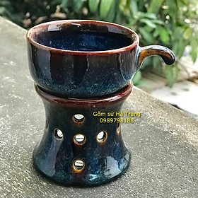 Mua Bộ bếp hâm trà cafe men hoả biến gốm sứ Bát Tràng cao cấp