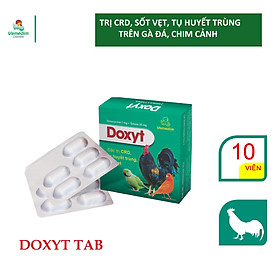 Hình ảnh Vemedim Doxyt tab viên uống cho gà đá, chim cảnh bị hô hấp, tiêu hóa, sổ mũi, ủ rủ, hộp 10 viên