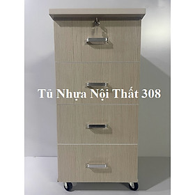 Tủ, Kệ Đầu Giường Nhựa Đài Loan Cao 89,5cm Ngang 42cm Sâu 42cm Màu Gỗ Sồi K108