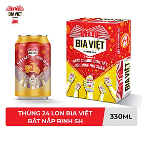 Thùng 24 lon Bia Việt 330ml - Bật nắp rinh SH