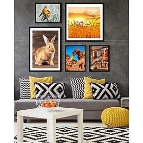 Tranh treo tường trang trí phòng khách, phòng ngủ. tranh tông vàng cam sang trọng,,PVP-TP205 Tặng kèm khung và đinh ba chân treo tranh chuyên dụng