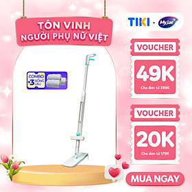 Mua Combo 3 Bông Lau + 1 Cây Lau Nhà MyJae Sợi Microfiber Tự Vắt Phun Sương Xoay 360 Độ Thông Minh 138cm