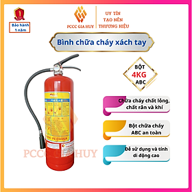 Bình Chữa Cháy Dạng Bột Khô ABC MFLZ-4Kg (Chữa cháy chất Rắn, Lỏng và Khí)