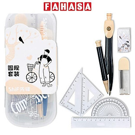 Bộ Compa 7 Món - Bút Chì Kim - ShiF 3117 - Màu Hồng