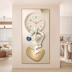 (HCM) Tranh đồng hồ tráng gương họa tiết sang trọng 3 trang trí phòng khách,quà tân gia kèm đinh