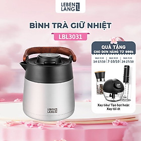 Bình pha trà giữ nhiệt inox 304 có lõi lọc trà Lebenlang LBL3031, dung tích 1000ml - hàng chính hãng