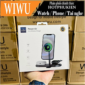 Giá đỡ kiêm đế sạc không dây Qi sạc nhanh 15W 3 in 1 hỗ trợ sạc cho Apple Airpods / cho Apple Watch / cho iPhone hiệu WIWU Power Air Wireless Charger X23 liên kết từ tính mạnh mẽ, Chuẩn MFi, Smartchip, trang bị nhiều công nghệ mới - Hàng nhập khẩu