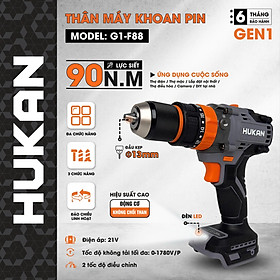 THÂN MÁY KHOAN PIN 21V 13MM BODY G1-F88 HUKAN -HÀNG CHÍNH HÃNG