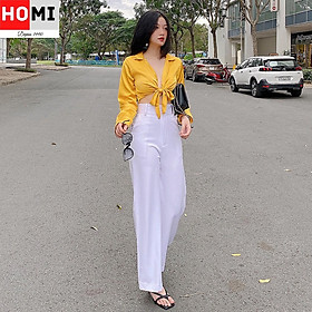 QUẦN ỐNG SUÔNG-, màu trắng và Đen